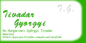 tivadar gyorgyi business card